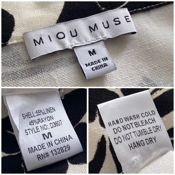 Miou Muse, Tiger Lily Floral Print Button-Down Linen Blend Midi Dress - Picture 16 of 16